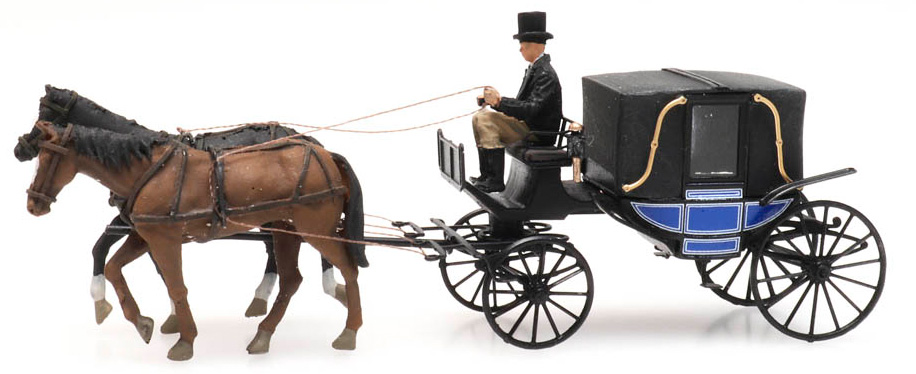 Landauer Kutsche fermé H0 1:87 Modèle fini en résine, peint Artitec 387.424  