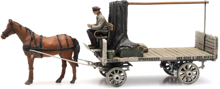 Camion à chevaux VG&amp;L H0 1:87 Modèle fini en résine, peint Artitec 387.428  