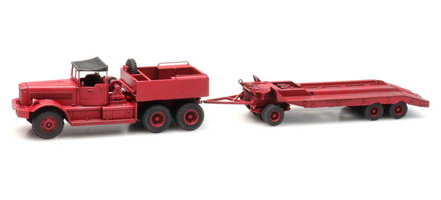 Diamond T Camion avec remorque, civil H0 1:87 Modèle fini en résine, peint Artitec 387.430  