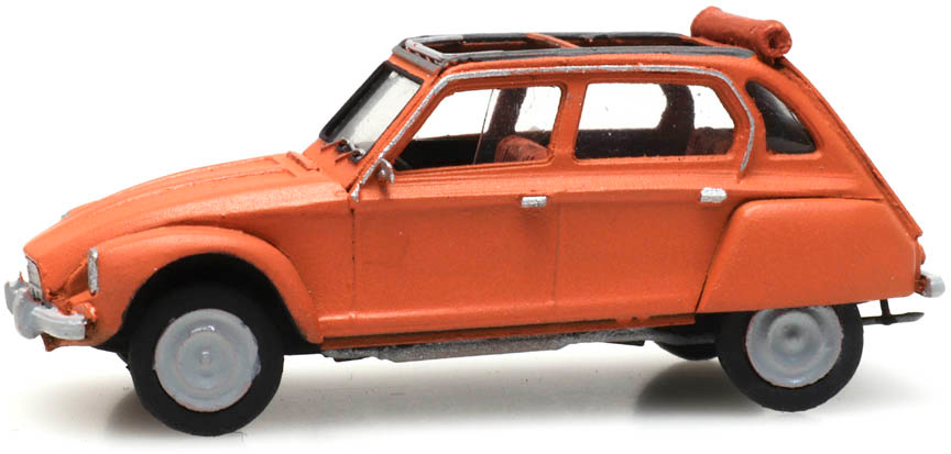Citroën Dyane orange toit ouvert H0 1:87 Modèle fini en résine, peint Artitec 387.438  