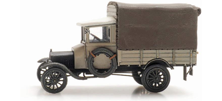 Ford TT grise avec capot H0 1:87 Modèle fini en résine, peint Artitec 387.470  