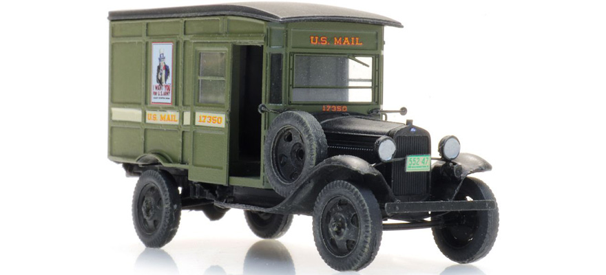 Ford Model AA US Mail H0 1:87 Modèle fini en résine, peint Artitec 387.499  