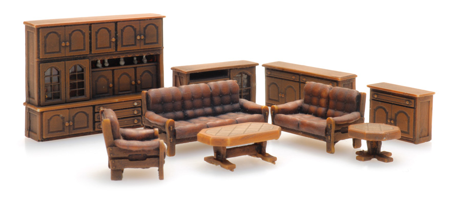 Meubles de salon classiques H0 1:87 Modèle fini en résine, peint Artitec 387.505  