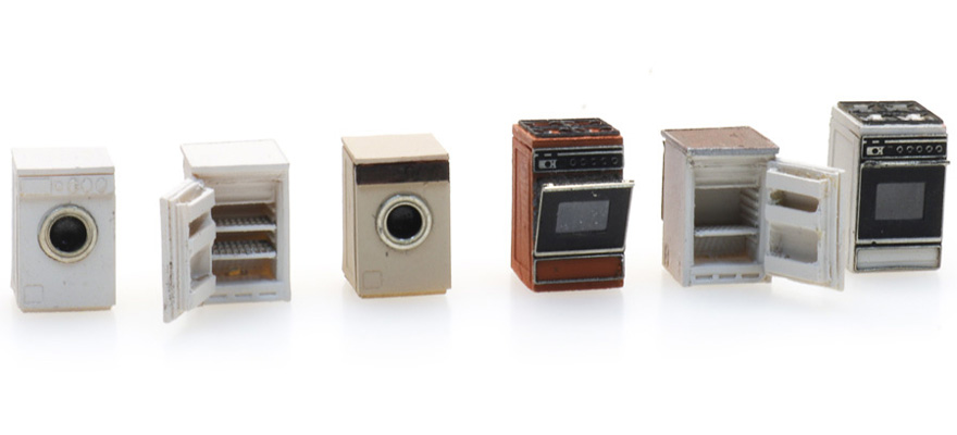 Appareils de cuisine &amp; ménagers H0 1:87 Modèle fini en résine, peint Artitec 387.507  