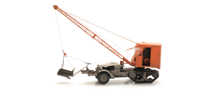 Half-track avec dragline H0 1:87 Modèle fini en résine, peint Artitec 387.511  