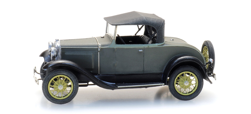 Ford Model A Roadster Capote fermée H0 1:87 Modèle fini en résine, peint Artitec 387.523  