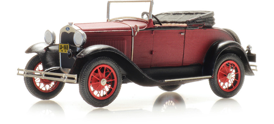 Ford Model A Roadster Capote ouverte H0 1:87 Modèle fini en résine, peint Artitec 387.524  