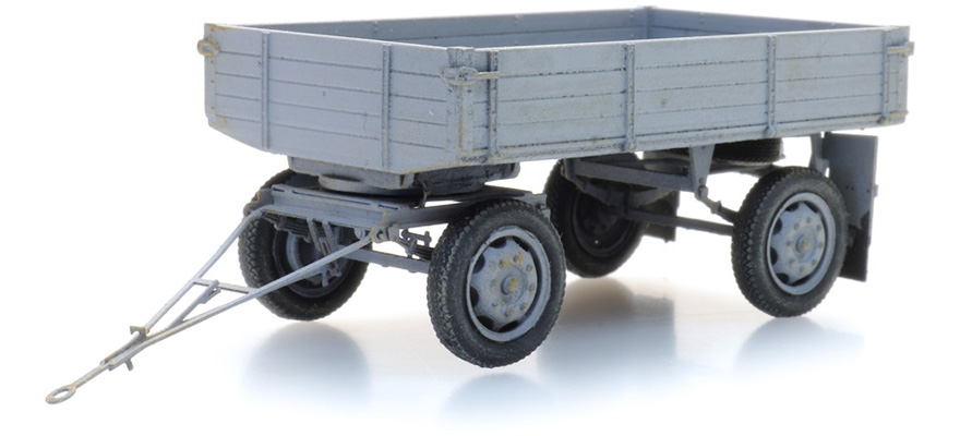 Remorque E3 3t DDR H0 1:87 Modèle fini en résine, peint Artitec 387.535  