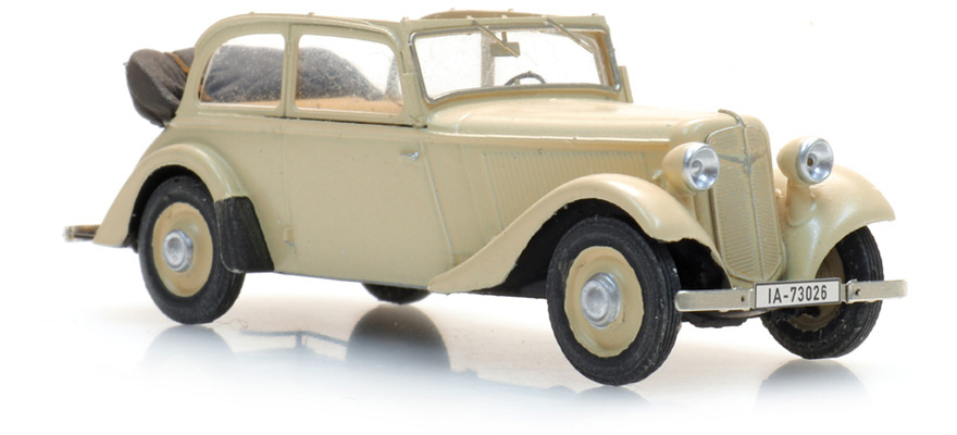 Adler Trumpf Junior cabriolimousine capote ouverte H0 1:87 Modèle fini en résine, peint Artitec 387.545  