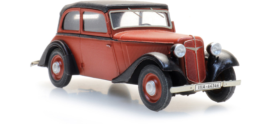 Adler Trumpf Junior cabriolimousine Capote fermée H0 1:87 Modèle fini en résine, peint Artitec 387.546  