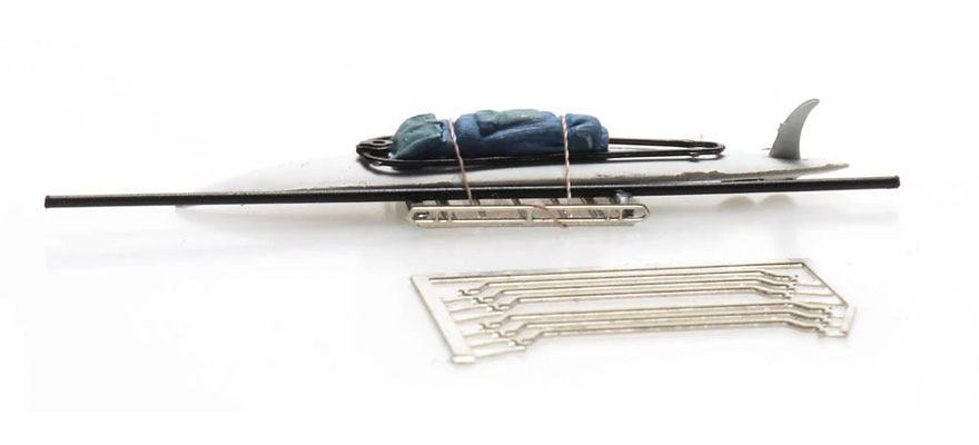 Porte-bagages de toit Planche de surf H0 1:87 Modèle fini en résine, peint Artitec 387.552  