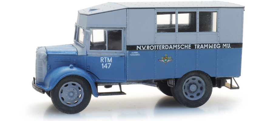 Austin K2 Omnibus H0 1:87 Modèle fini en résine, peint Artitec 387.560  