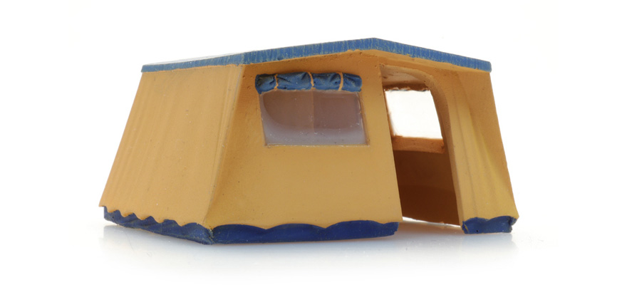 Tente bungalow H0 1:87 Modèle fini en résine, peint Artitec 387.566  