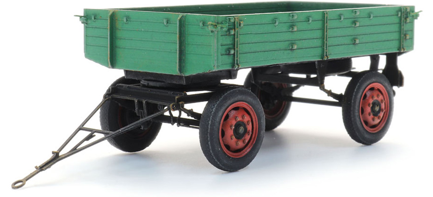 Remorque E3 3T verte H0 1:87 Modèle fini en résine, peint Artitec 387.586  