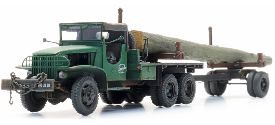 GMC CCKW-353 Transporteur de bois H0 1:87 Modèle fini en résine, peint Artitec 387.612  