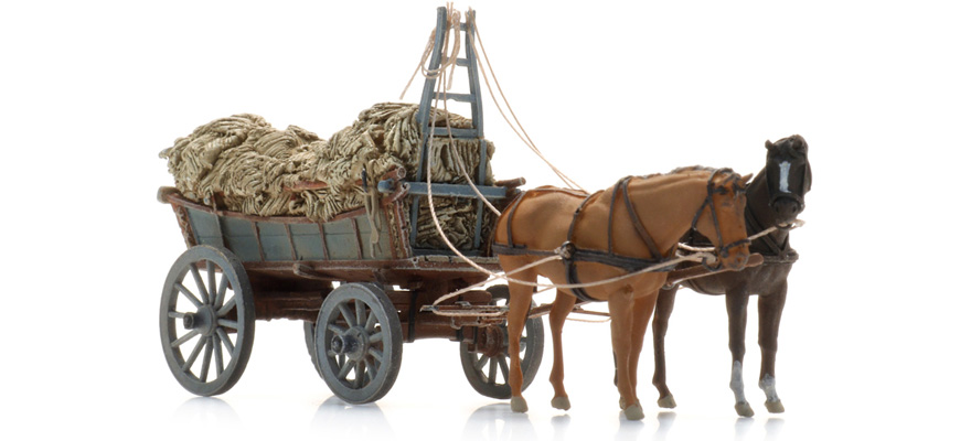 Chariot à foin d'Europe du Nord Récolte de foin H0 1:87 Modèle fini en résine, peint Artitec 387.620  