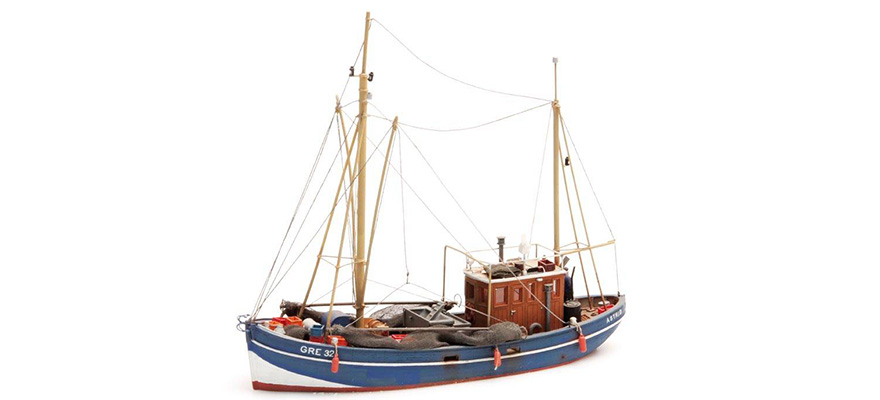 Cotre de crabe Ligne de flottaison H0 1:87 Modèle de bateau kit Résine (PU), non peint Artitec 50.114  