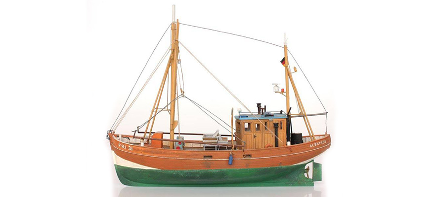 Cotre de crabe pleine coque H0 1:87 Modèle de bateau kit Résine (PU), non peint Artitec 50.115  