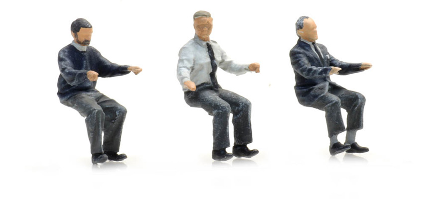 Chauffeur de bus derrière le volant (3x) H0 1:87 Modèle fini Figurines, peintes Artitec 5870001  