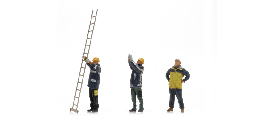 NS Travailleur de la voie ferrée avec échelle 1990 (3x) H0 1:87 Modèle fini Figurines, peintes Artitec 5870009  