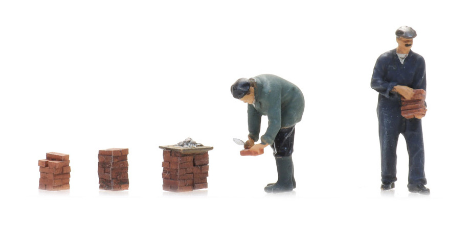 Maçons 1930-1990 (2x) H0 1:87 Modèle fini Figurines, peintes Artitec 5870013  