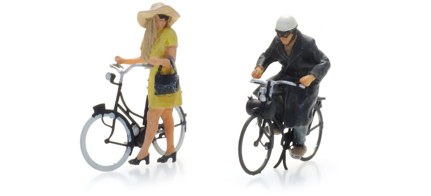 Conducteurs de Solex et de Mobylette (2x) H0 1:87 Modèle fini Figurines, peintes Artitec 5870017  