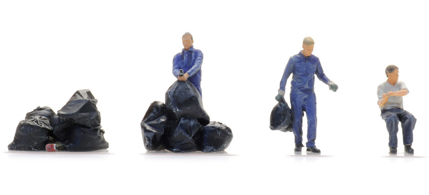 Éboueurs 1960-1990 (3x) H0 1:87 Modèle fini Figurines, peintes Artitec 5870020  
