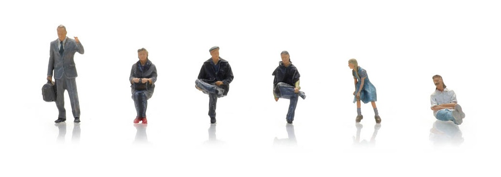 Passagers (6x) H0 1:87 Modèle fini Figurines, peintes Artitec 5870025  