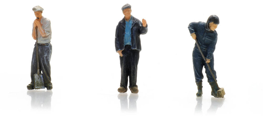Ouvrier dans l'écurie (3x) H0 1:87 Modèle fini Figurines, peintes Artitec 5870029  