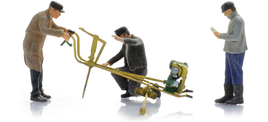 Travailleurs de la voie ferrée jusqu'en 1970 (3x) H0 1:87 Modèle fini Figurines, peintes Artitec 5870034  