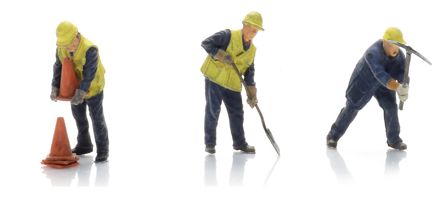 Travailleurs de la voie 1970-90 (3x) H0 1:87 Modèle fini Figurines, peintes Artitec 5870037  