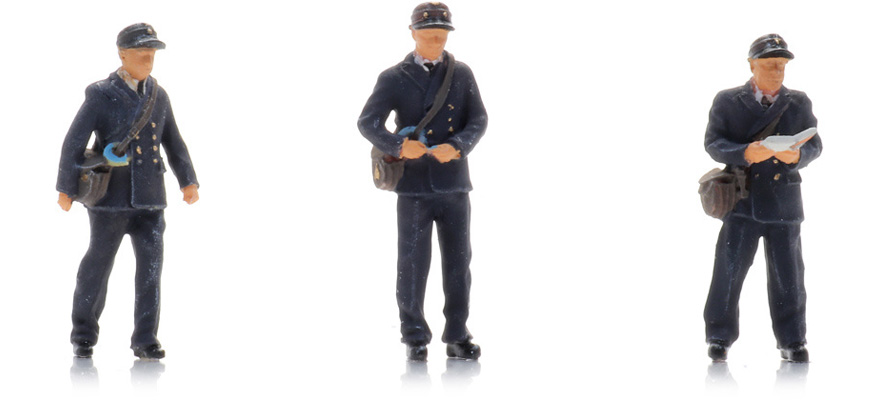 Contrôleur NS dans le train des années 50 à 70 (3x) H0 1:87 Modèle fini Figurines, peintes Artitec 5870041  