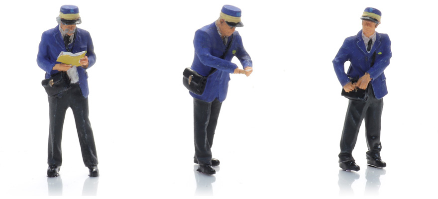 Contrôleur NS dans le train des années 80 (3x) H0 1:87 Modèle fini Figurines, peintes Artitec 5870045  