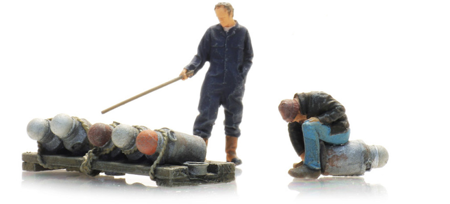 Tir au carbure (2x) H0 1:87 Modèle fini Figurines, peintes Artitec 5870056  