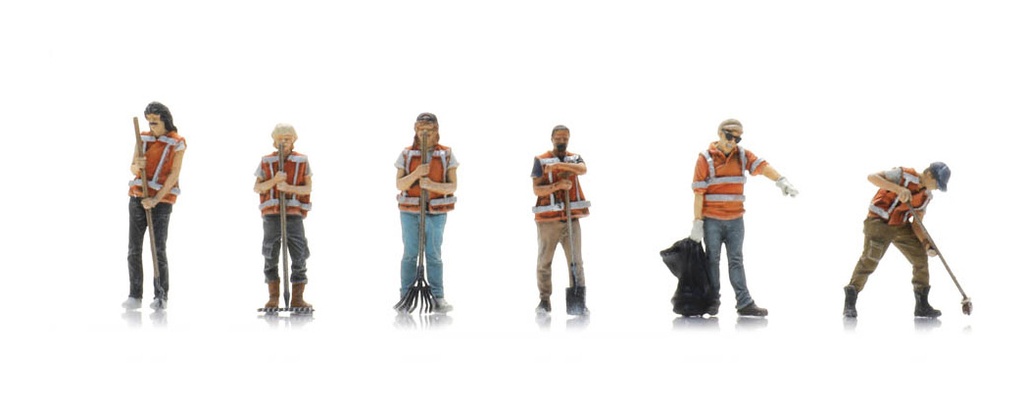 Service d'entretien des parcs - en action (6x) H0 1:87 Modèle fini Figurines, peintes Artitec 5870090  