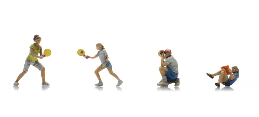 Bonheur du camping - Jouer (4x) H0 1:87 Modèle fini Figurines, peintes Artitec 5870092  