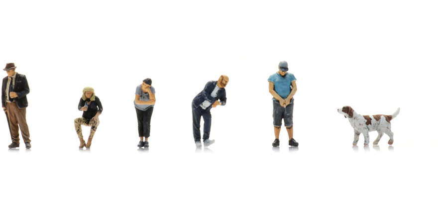 Figurines de buvette (6x) H0 1:87 Modèle fini Figurines, peintes Artitec 5870098  