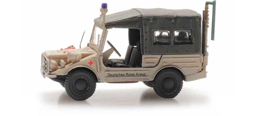 DKW Munga F91/8 Croix-Rouge H0 1:87 Modèle fini en résine, peint Artitec 6870451  