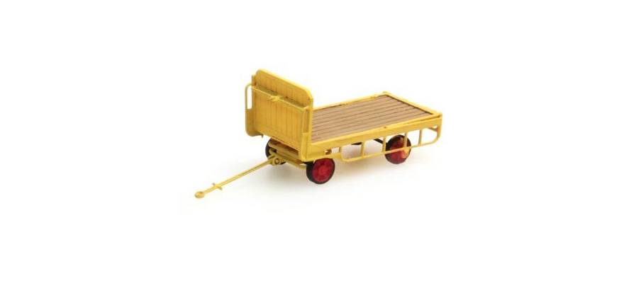 Remorque chariot pour quai de gare jaune N 1:160 Modèle fini en résine, peint Artitec 316.14-YW  