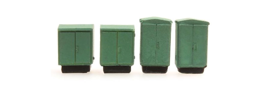 4 boîtiers électriques N 1:160 Modèle fini en résine, peint Artitec 316.22  