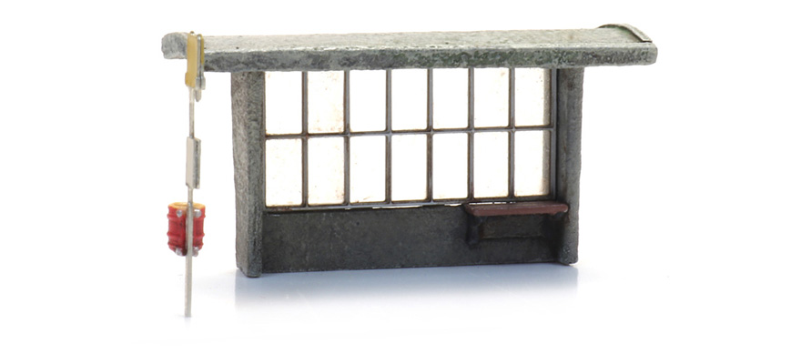 Abri bus en béton avec arrêt de bus N 1:160 Modèle fini en résine, peint Artitec 316.103  