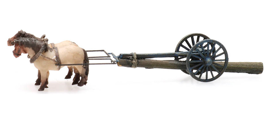 Chars de débardage et chevaux Z 1:220 Modèle fini en résine, peint Artitec 322.027  