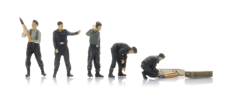 Équipage de char WM en train de recharger (5x) TT 1:120 Modèle fini Figurines, peintes Artitec 5120008  