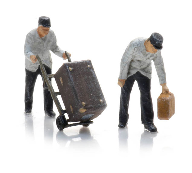 Personnel de voie NS avec fourgon à bagages (2x) N 1:160 Modèle fini Figurines, peintes Artitec 5160004  