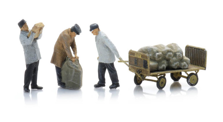 Personnel de voie NS avec wagon postal (3x) N 1:160 Modèle fini Figurines, peintes Artitec 5160005  