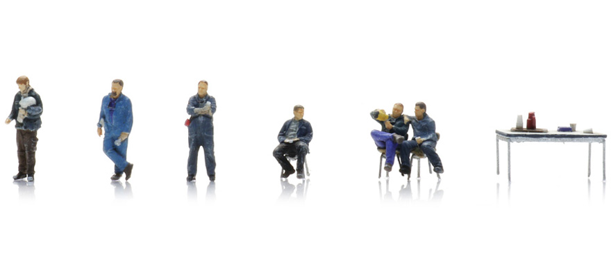 Ouvrier sidérurgique (6x) N 1:160 Modèle fini Figurines, peintes Artitec 5160008  