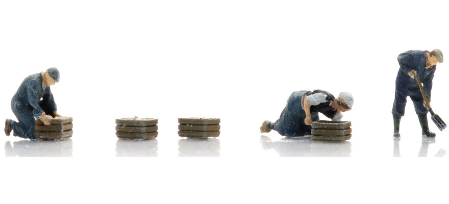 Paysans des champs (3x) Z 1:220 Modèle fini Figurines, peintes Artitec 5220003  