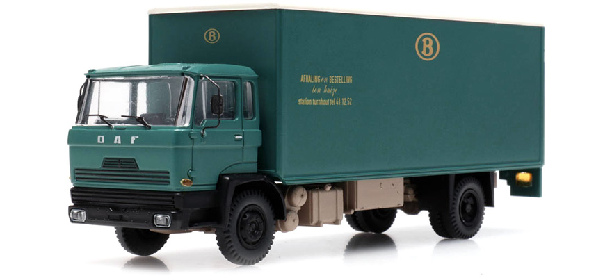 [Artitec 487.051.07  ] DAF Cabine basculante Camion-fourgon, NMBS H0 1:87 Modèle fini en plastique, peint Artitec 487.051.07  