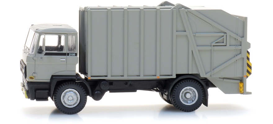 DAF cabine basculante Kab B, benne à ordures, gris H0 1:87 Modèle fini en plastique, peint Artitec 487.052.14  