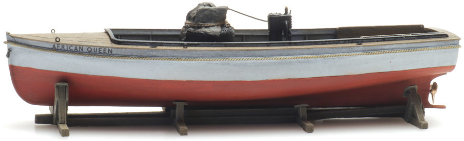 Chargement : barque à vapeur (105mm) H0 1:87 Modèle fini en résine, peint Artitec 487.801.83  